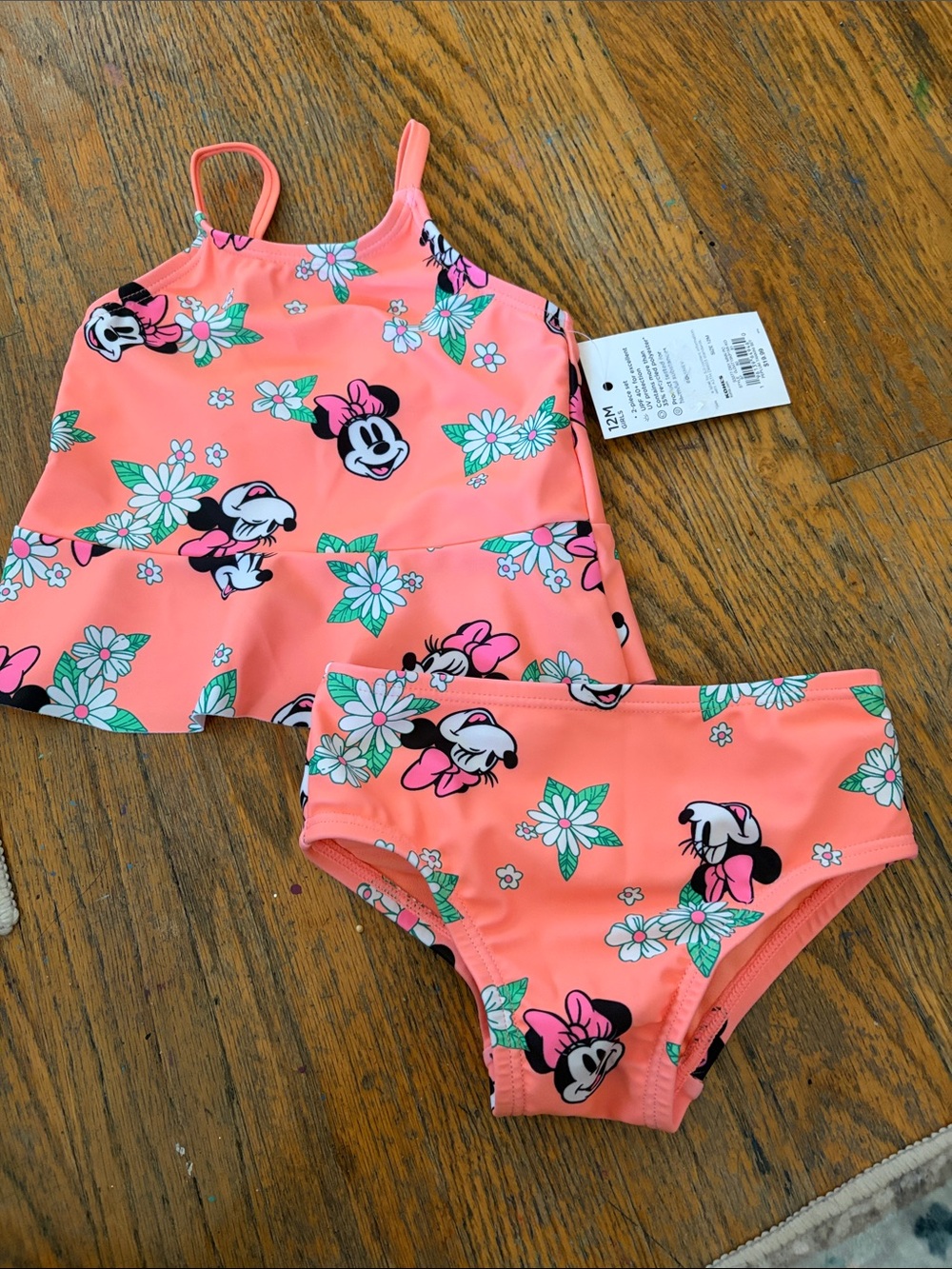 Disney jumping brand Minnie Mouse peplum tankini bathing suit set
